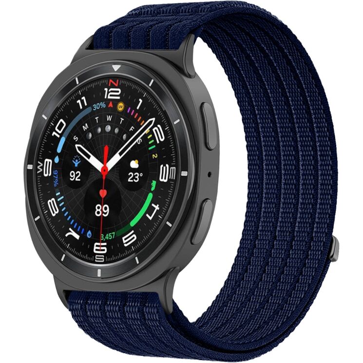 Ремешок Deexe Soft Weave для Samsung Galaxy Watch 8 (40/44mm) / 8 Classic - Navy Blue: фото 2 из 5
