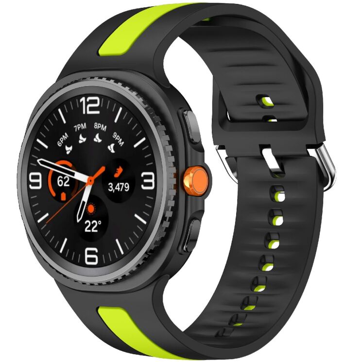 Ремінець Deexe Sport Strap для Samsung Galaxy Watch 8 (40/44mm) / 8 Classic - Black / Green: фото 2 з 6