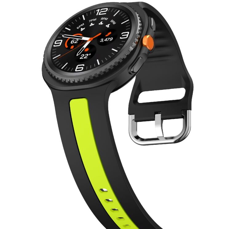 Ремінець Deexe Sport Strap для Samsung Galaxy Watch 8 (40/44mm) / 8 Classic - Black / Green: фото 4 з 6