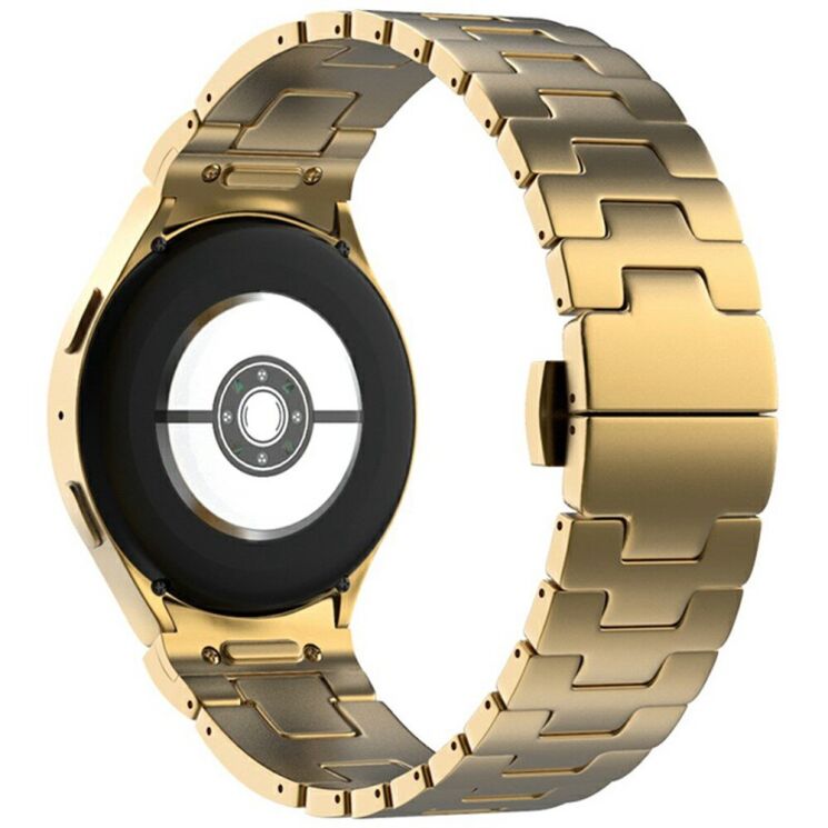 Ремешок Deexe Stainless Steel QuickFit для Samsung Galaxy Watch 4 / 5 / 6 / 7 / FE (40mm) - Gold: фото 1 из 6