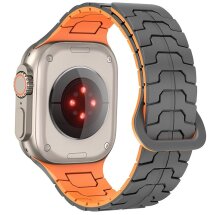 Ремінець Reframe Dragon Skin для Apple Watch 46 / 45 / 44 / SE 44 / 42 (Series 1-3) / Ultra / Ultra 2 - Grey / Orange: фото 1 з 8