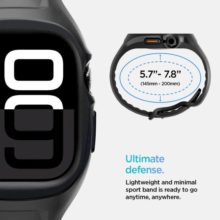 Ремешок Spigen (SGP) Liquid Air Pro для Apple Watch 10 46 mm (ACS09317) - Matte Black: фото 14 из 17