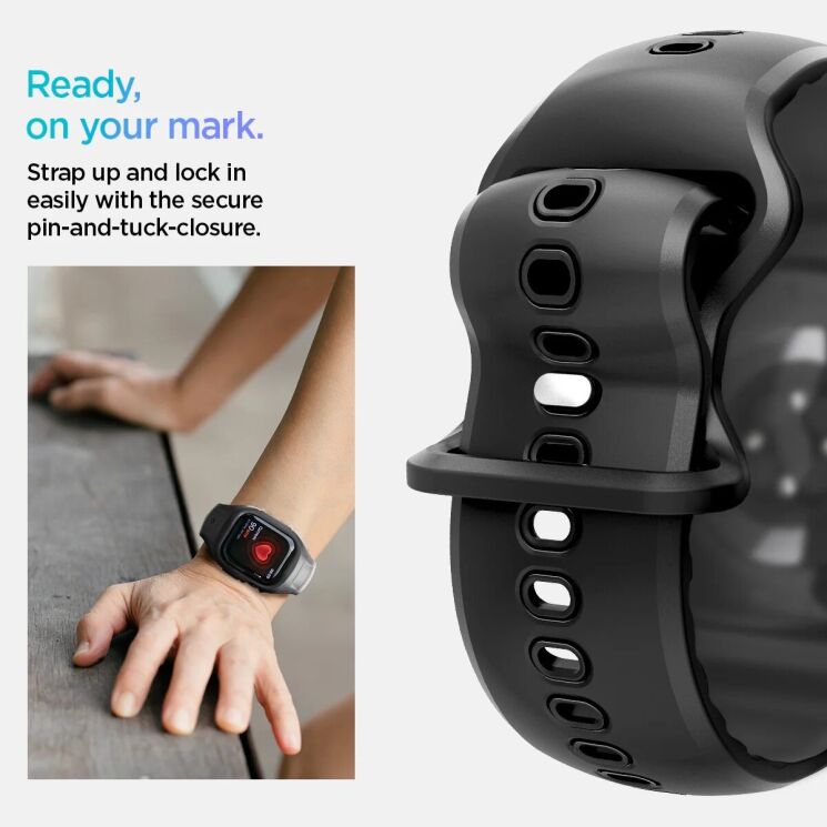 Ремешок Spigen (SGP) Liquid Air Pro для Apple Watch 10 46 mm (ACS09317) - Matte Black: фото 16 из 17