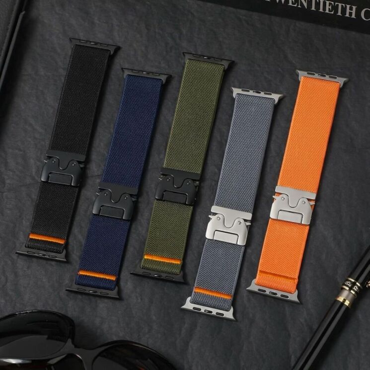 Ремешок Tech-Protect Nylon Clasp для Apple Watch 46 / 45 / 44 / SE 44 / 42 (Series 1-3) / Ultra / Ultra 2 - Titanium: фото 3 из 6