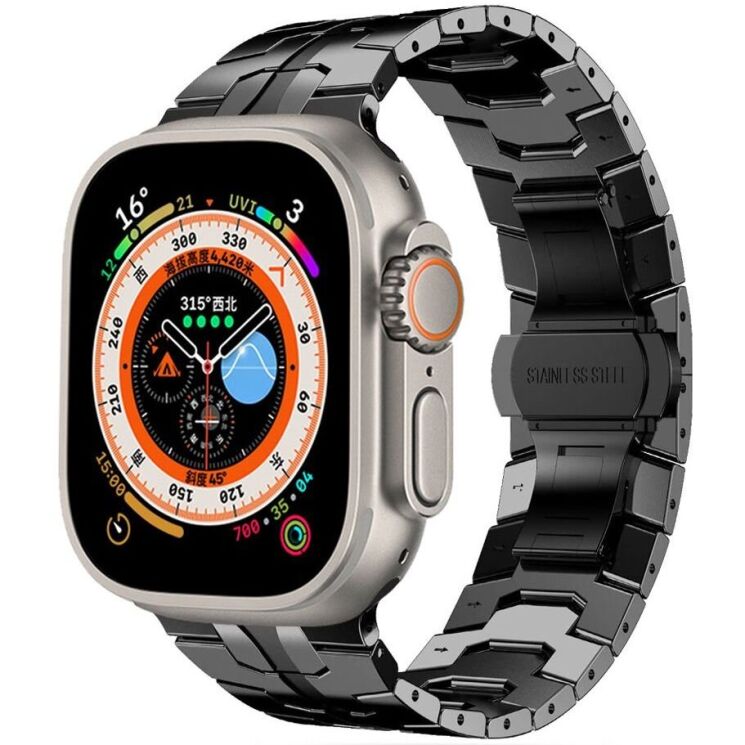 Ремінець Tech-Protect Stainless Line для Apple Watch 46 / 44 / SE 44 / 45 / Ultra / Ultra 2 / Ultra 3 (49mm) - Black: фото 1 з 5