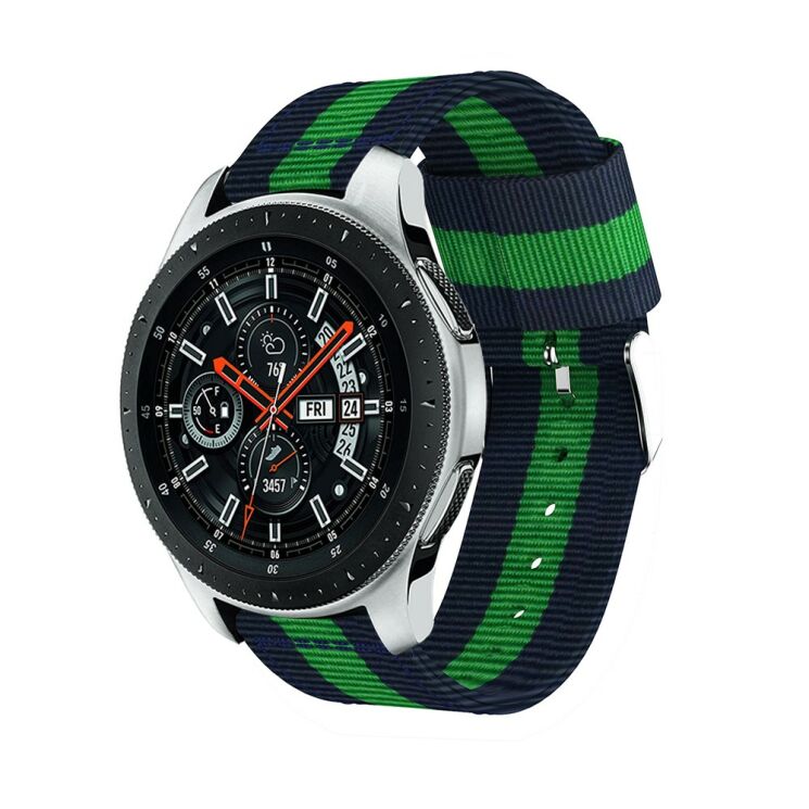 Ремешок UniCase Nylon для Samsung Galaxy Watch 46mm / Watch 3 45mm / Gear S3 - Blue / Green: фото 1 из 5