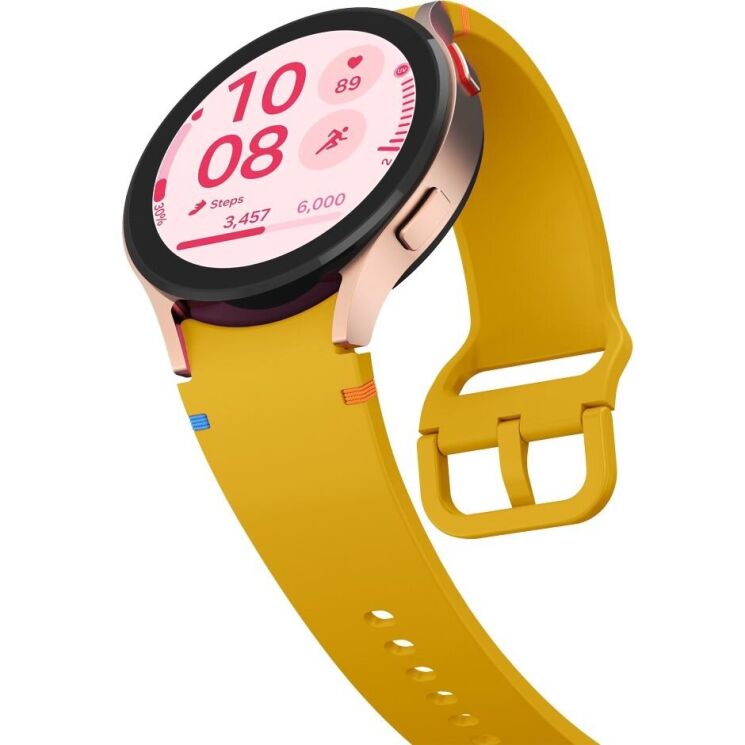Ремінець Deexe Elino Strap для Samsung Galaxy Watch 4 / 5 / 6 / 7 / FE (40mm) - Yellow: фото 4 з 6