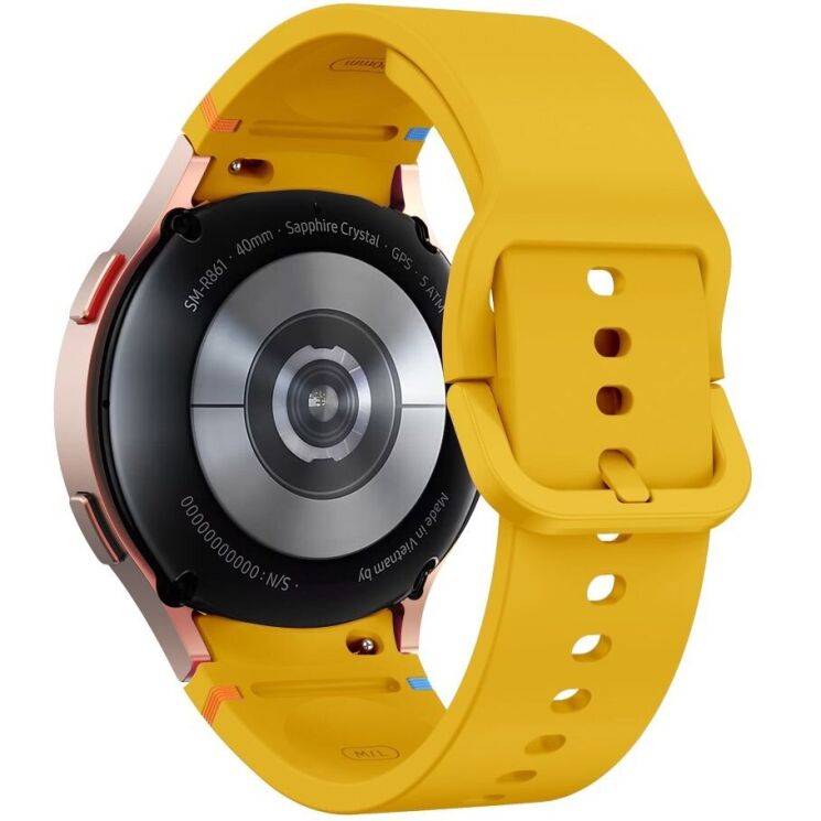Ремінець Deexe Elino Strap для Samsung Galaxy Watch 4 / 5 / 6 / 7 / FE (40mm) - Yellow: фото 1 з 6