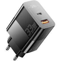 Мережевий зарядний пристрій ESSAGER Pinchen 33W (USB + Type-C) ECTAC-PCB01-P - Black: фото 1 з 15