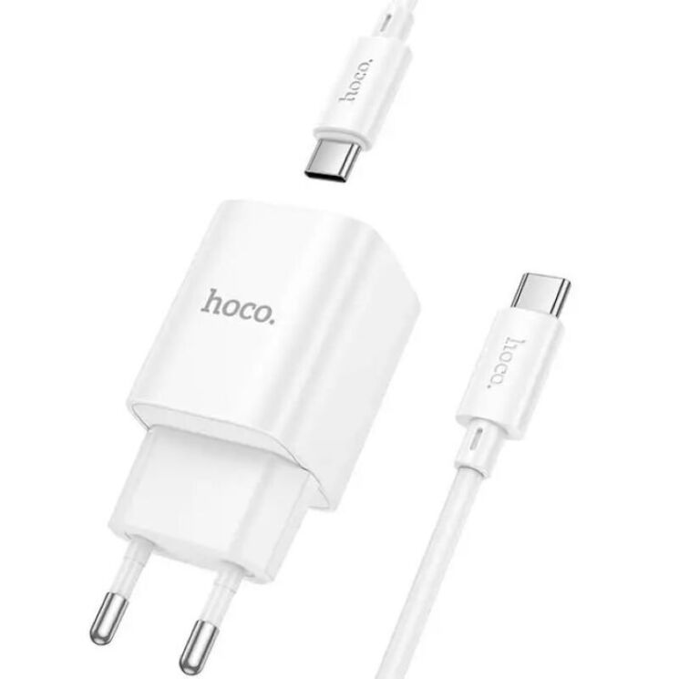 Сетевое зарядное устройство Hoco C149A PD30W + QC3.0 + кабель Type-C to Type-C - White: фото 3 из 7