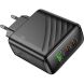 Мережевий зарядний пристрій Hoco CS26A PD45W (USB + 2Type-C) - Black (960227B). Фото 4 з 9