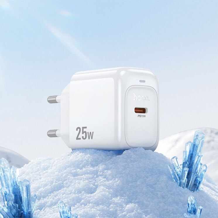 Сетевое зарядное устройство Hoco CS53A Surplus PD25W + кабель Type-C to Type-C - White: фото 8 из 9
