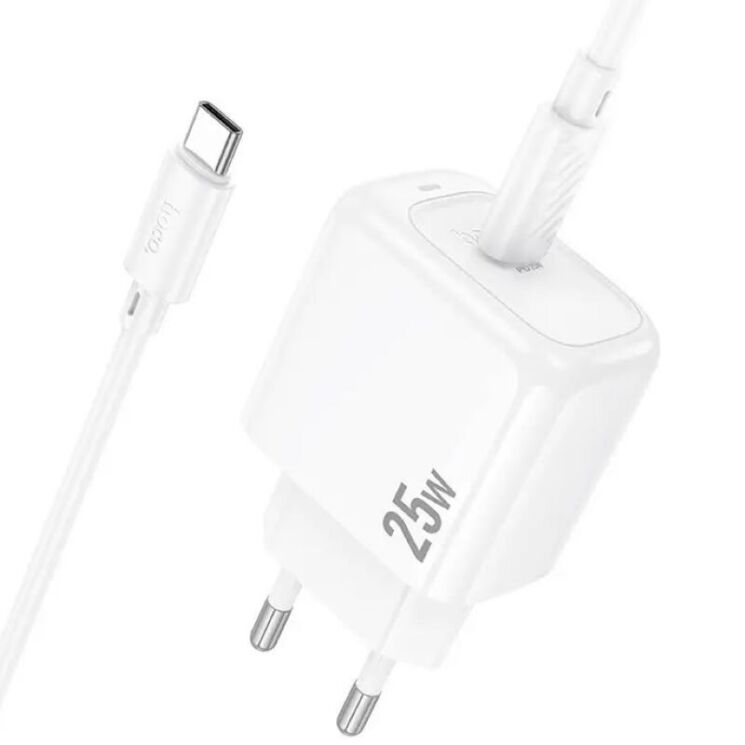 Сетевое зарядное устройство Hoco CS53A Surplus PD25W + кабель Type-C to Type-C - White: фото 3 из 9