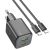 Сетевое зарядное устройство Hoco N41 PD20W+QC3.0 + кабель Type-C to Type-C - Black: фото 1 из 13