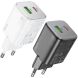 Сетевое зарядное устройство Hoco N41 PD20W+QC3.0 + кабель Type-C to Type-C - White (346157W). Фото 8 из 10