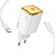 Сетевое зарядное устройство Hoco N54 Monsoon PD45W + кабель Type-C to Type-C - White (960124W). Фото 2 из 5