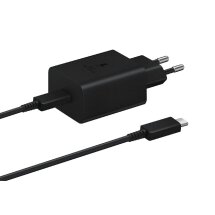 Мережевий зарядний пристрій Samsung Compact Power Adapter 45W + кабель Type-C to Type-C (EP-T4510XBEGRU) - Black: фото 1 з 5