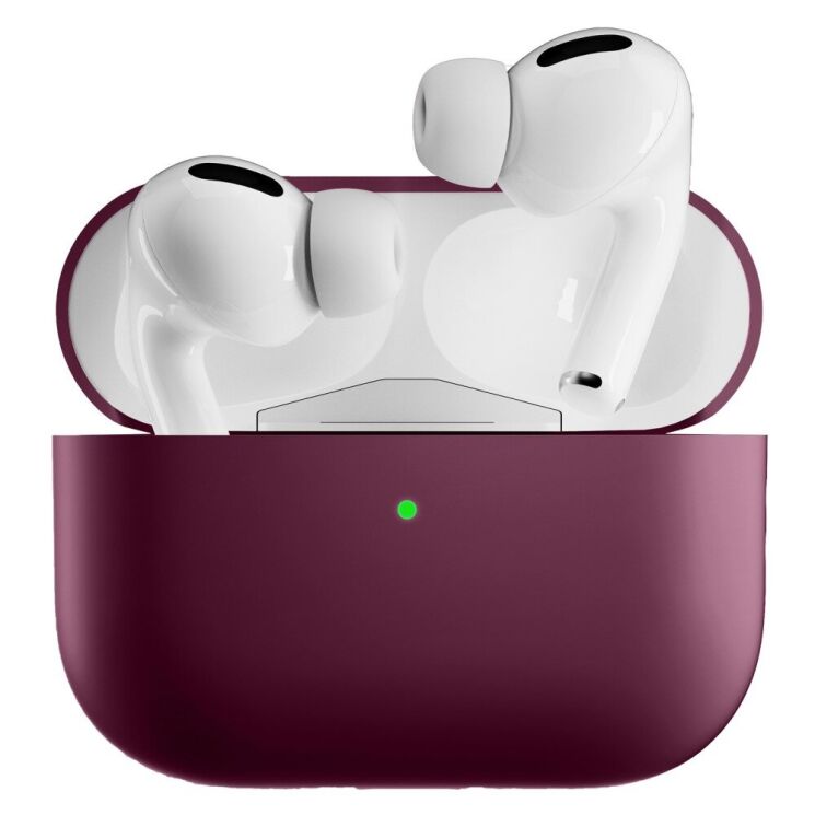 Силиконовый чехол Deexe Silicone Case (FH) для Apple AirPods Pro 2 - Wine Red: фото 4 из 5