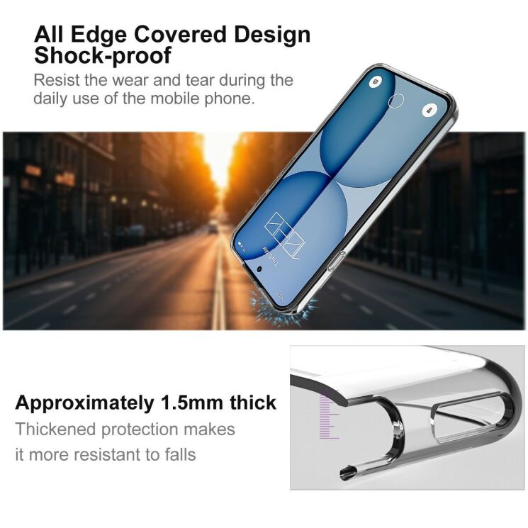 Силіконовий чохол IMAK UX-10 Series для Nothing Phone (4a) - Transparent (411315T) Силіконовий чохол IMAK UX-10 Series для Nothing Phone (4a) - Transparent: фото 5 з 9