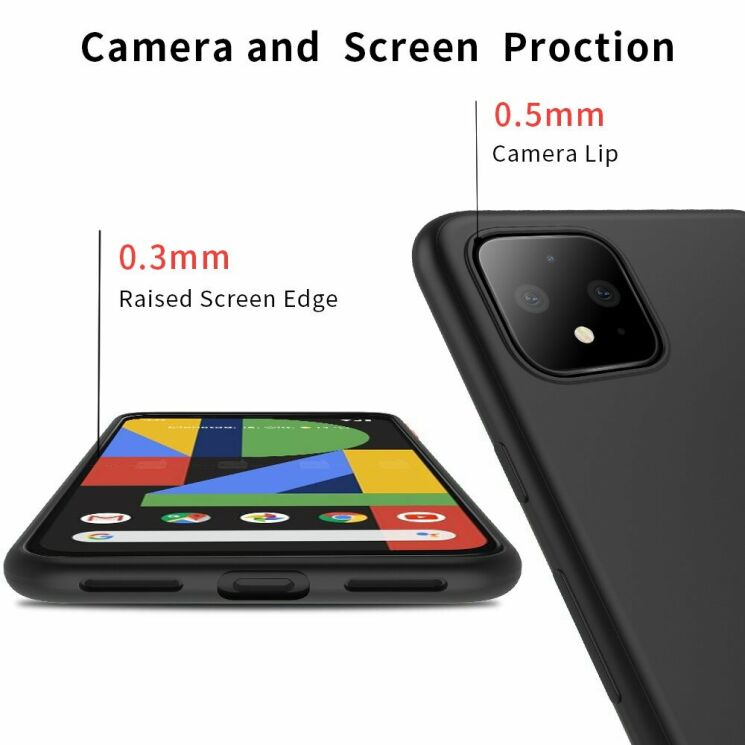 Силиконовый чехол X-LEVEL Matte для Google Pixel 4 - Black: фото 4 из 7
