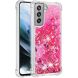 Силиконовый (TPU) чехол Deexe Liquid Glitter для Samsung Galaxy S21 FE (G990) - Pink Hearts (230628G). Фото 2 из 7