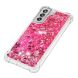Силиконовый (TPU) чехол Deexe Liquid Glitter для Samsung Galaxy S21 FE (G990) - Pink Hearts (230628G). Фото 4 из 7