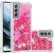 Силиконовый (TPU) чехол Deexe Liquid Glitter для Samsung Galaxy S21 FE (G990) - Pink Hearts (230628G). Фото 1 из 7