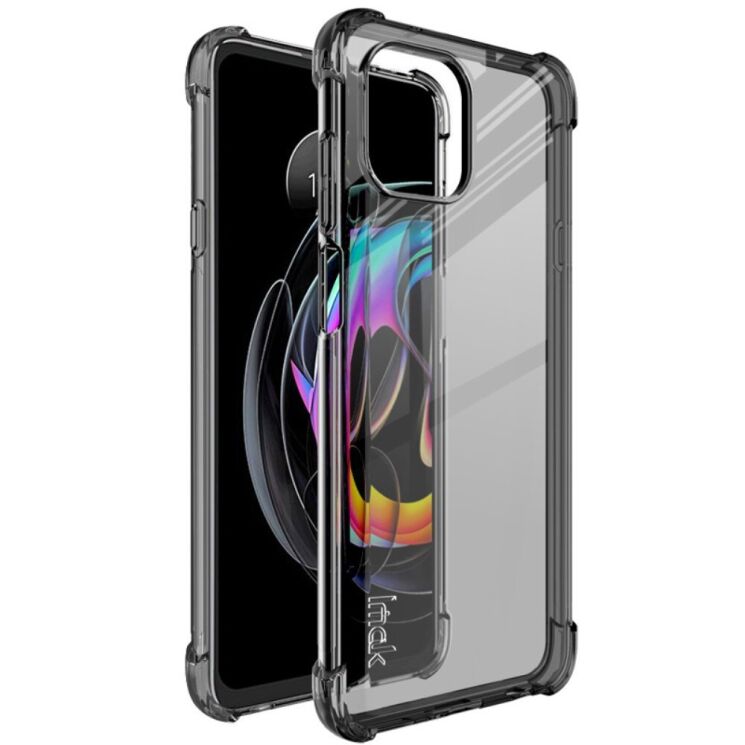 Силіконовий (TPU) чохол IMAK Airbag Case для Motorola Edge 20 Lite - Transparent Black: фото 1 з 15