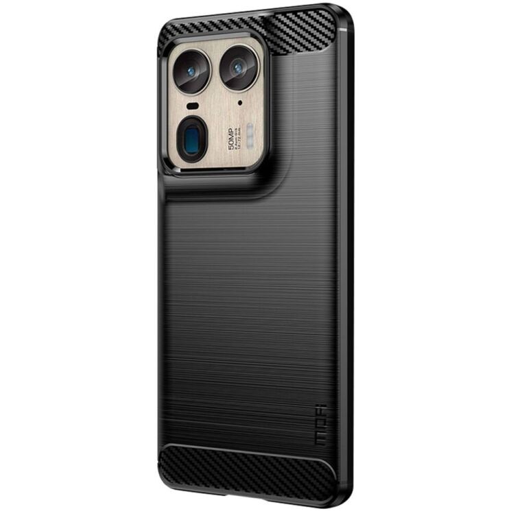 Силіконовий (TPU) чохол MOFI Carbon Fiber для Motorola Edge 50 Ultra - Black: фото 2 з 10