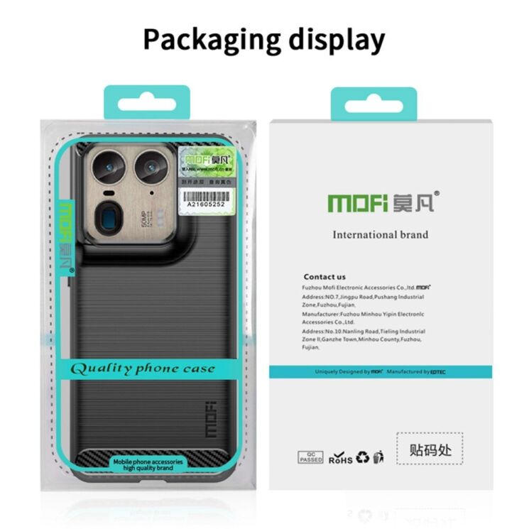 Силіконовий (TPU) чохол MOFI Carbon Fiber для Motorola Edge 50 Ultra - Black: фото 10 з 10