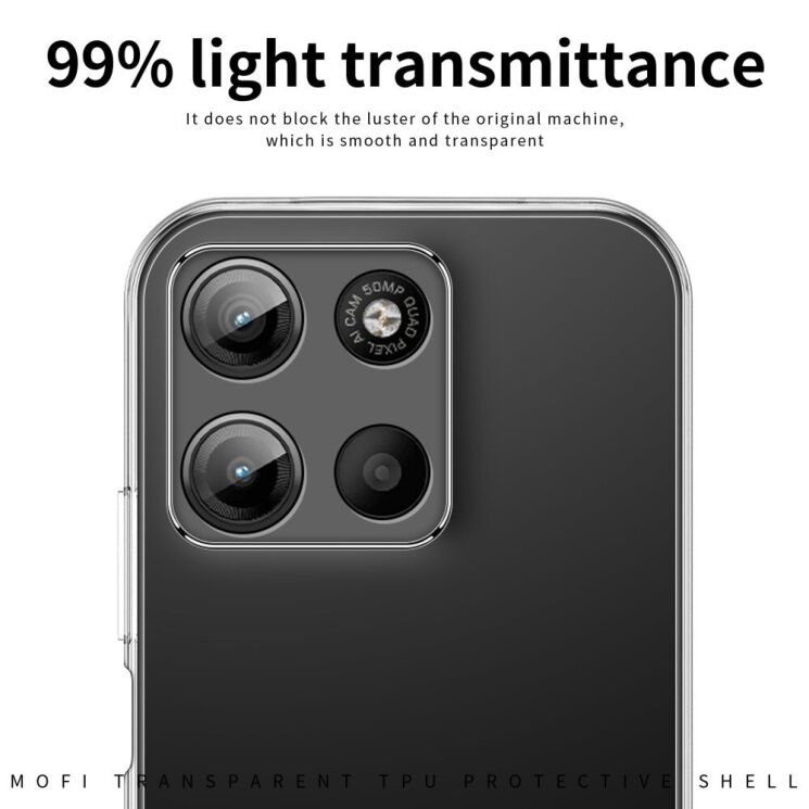Силиконовый (TPU) чехол MOFI Thin Guard для Motorola Moto G15 - Transparent: фото 7 из 11