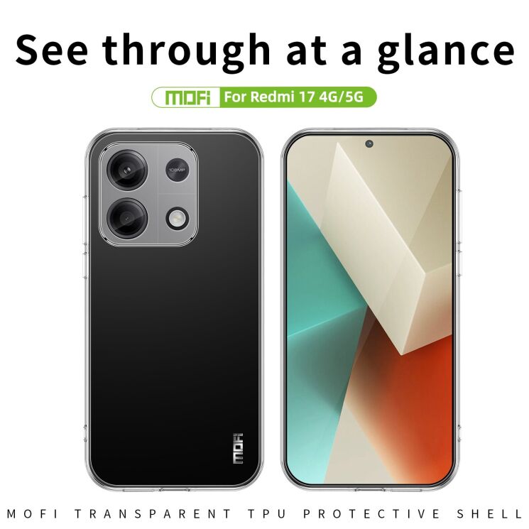 Силиконовый (TPU) чехол MOFI Thin Guard для Xiaomi Redmi 17 - Transparent: фото 2 из 9