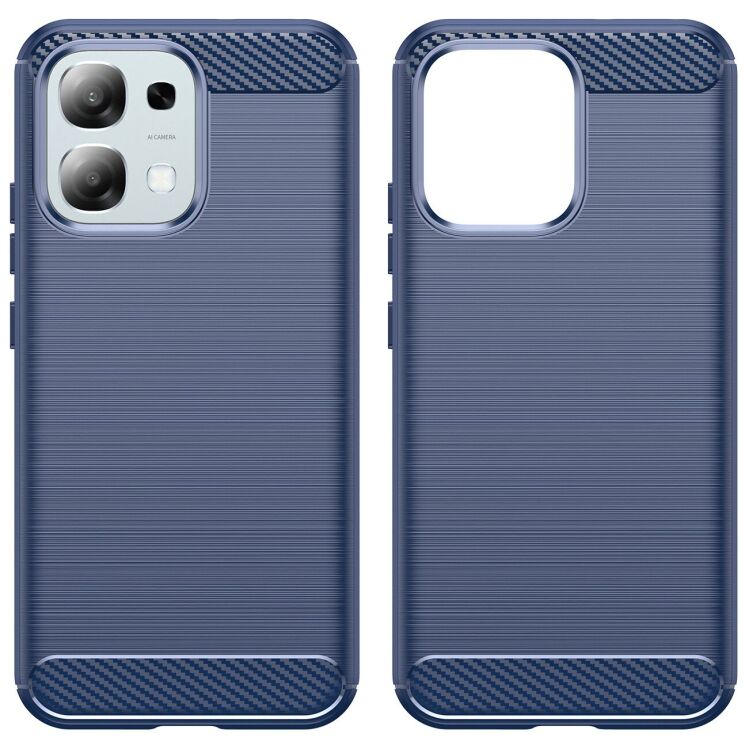 Силіконовий (TPU) чохол UniCase Carbon для OPPO A6 Pro - Blue: фото 2 з 8