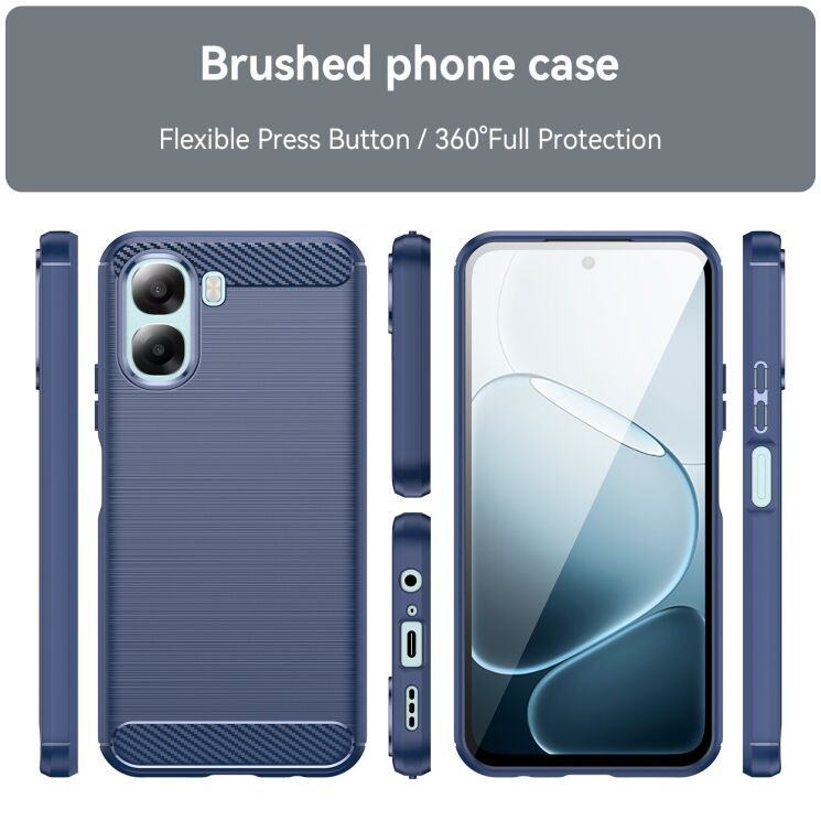 Силиконовый (TPU) чехол UniCase Carbon для OPPO A6x - Black: фото 8 из 8