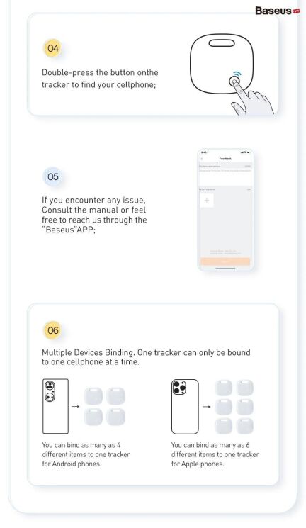 Трекер Baseus T2 Pro Smart Device Tracker (FMTP000002) - White: фото 21 з 24
