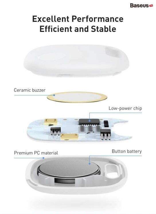 Трекер Baseus T2 Pro Smart Device Tracker (FMTP000002) - White: фото 14 з 24
