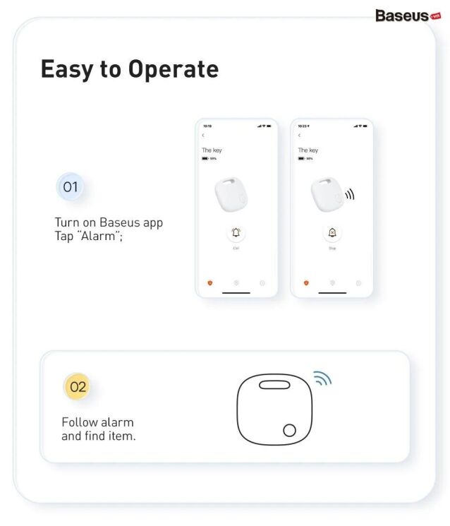 Трекер Baseus T2 Pro Smart Device Tracker (FMTP000002) - White: фото 19 з 24