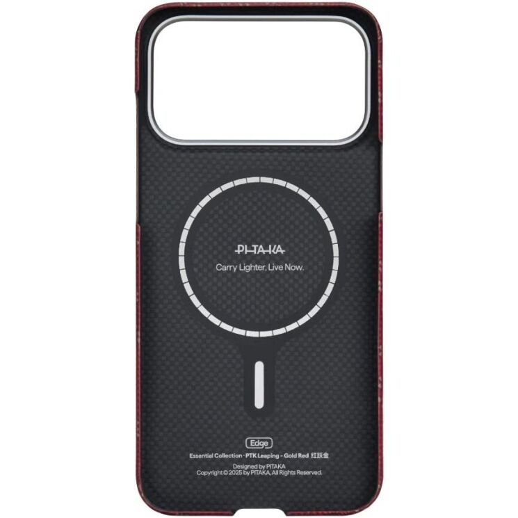 Ультратонкий чохол Pitaka Ultra-Slim Case для iPhone 17 Pro (KI1702PTK) - Red / Gold (389115RF) Ультратонкий чохол Pitaka Ultra-Slim Case для iPhone 17 Pro (KI1702PTK) - Red / Gold: фото 2 з 11