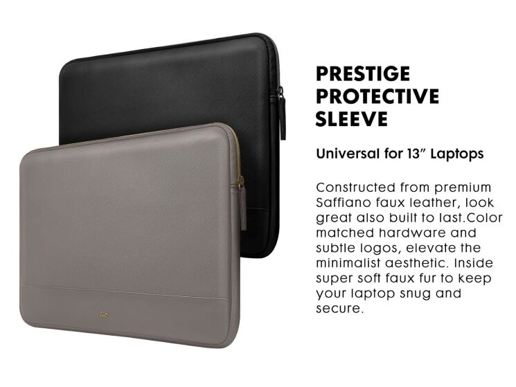 Універсальний чохол Laut PRESTIGE SLEEVE для ноутбука діагоналлю 13-14 дюймів - Black (981805B) Універсальний чохол Laut PRESTIGE SLEEVE для ноутбука діагоналлю 13-14 дюймів - Black: фото 4 з 7