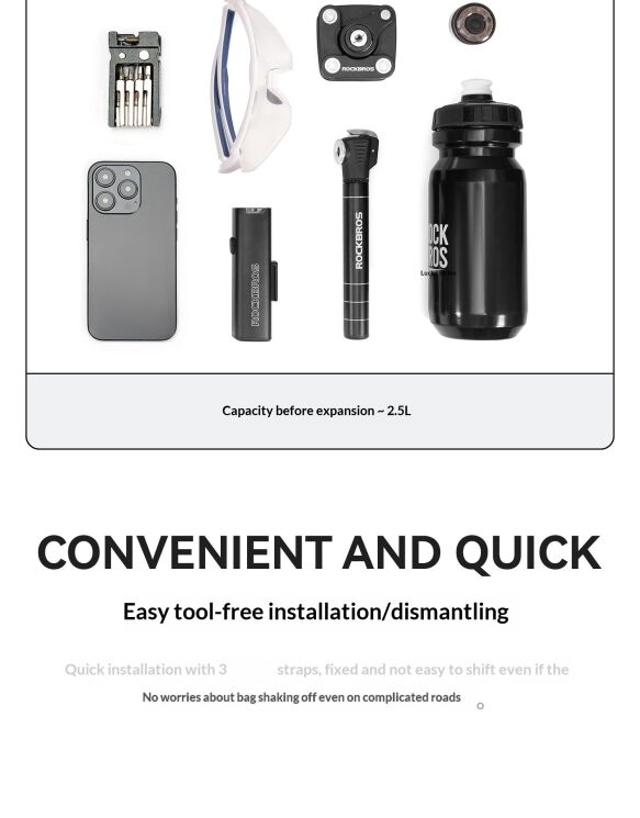 Велосипедная сумка ROCKBROS W20 Nylon Bag - Orange: фото 10 из 11