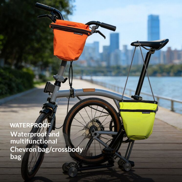 Велосипедная сумка ROCKBROS W20 Nylon Bag - Orange: фото 4 из 11