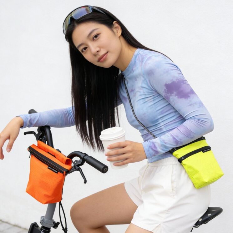 Велосипедная сумка ROCKBROS W20 Nylon Bag - Orange: фото 5 из 11