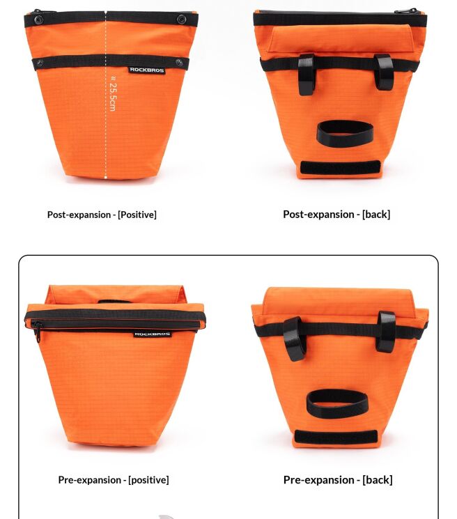 Велосипедная сумка ROCKBROS W20 Nylon Bag - Orange: фото 9 из 11