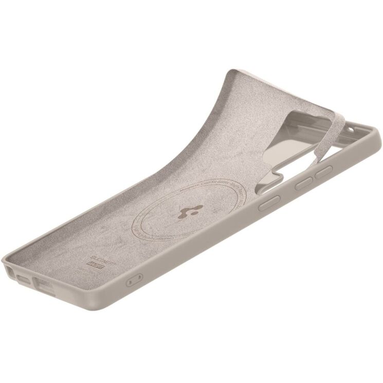 Защитная накладка Spigen (SGP) Silicone Fit (MagFit) для Samsung Galaxy S25 Ultra (S938) ACS09165 - Natural Titanium: фото 12 из 24