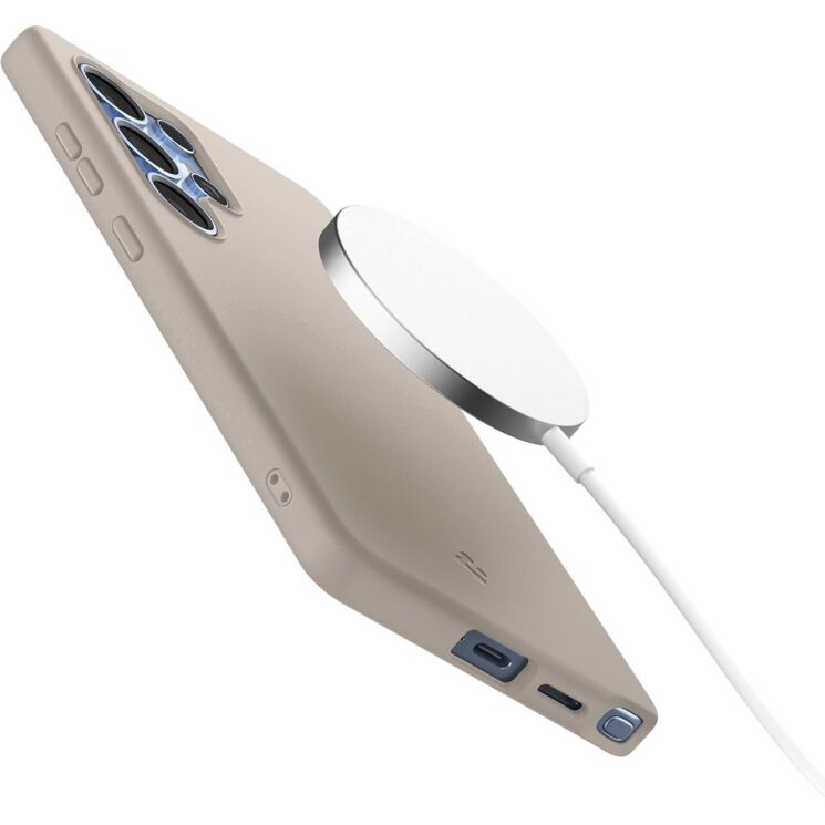 Защитная накладка Spigen (SGP) Silicone Fit (MagFit) для Samsung Galaxy S25 Ultra (S938) ACS09165 - Natural Titanium: фото 5 из 24