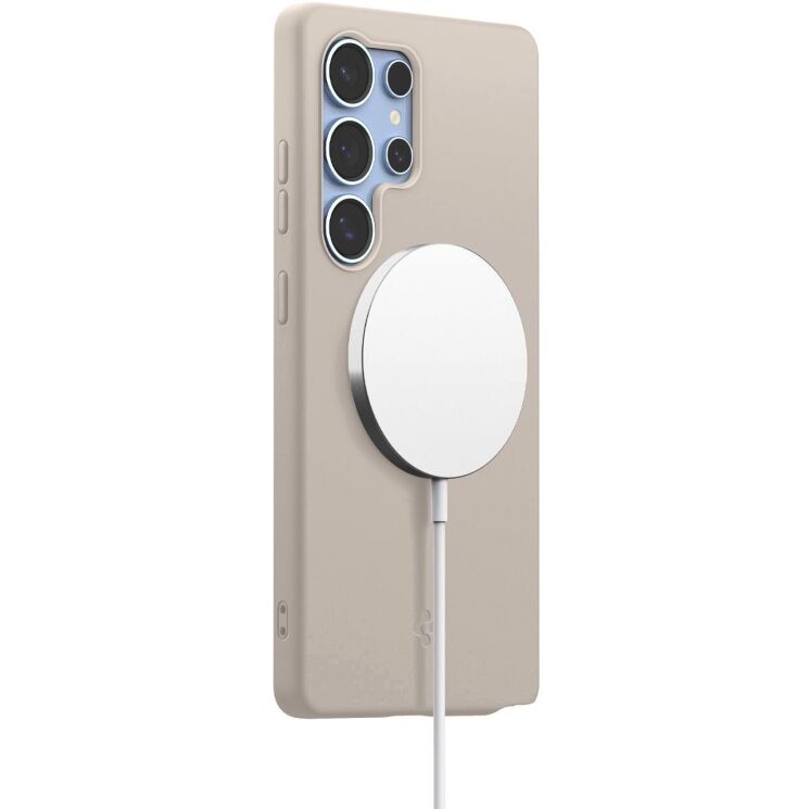 Защитная накладка Spigen (SGP) Silicone Fit (MagFit) для Samsung Galaxy S25 Ultra (S938) ACS09165 - Natural Titanium: фото 4 из 24