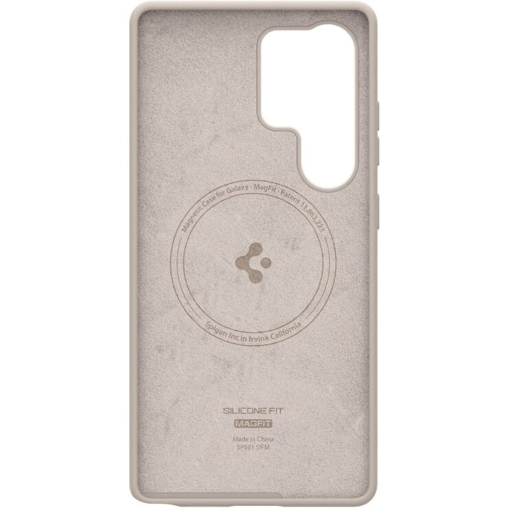 Защитная накладка Spigen (SGP) Silicone Fit (MagFit) для Samsung Galaxy S25 Ultra (S938) ACS09165 - Natural Titanium: фото 11 из 24