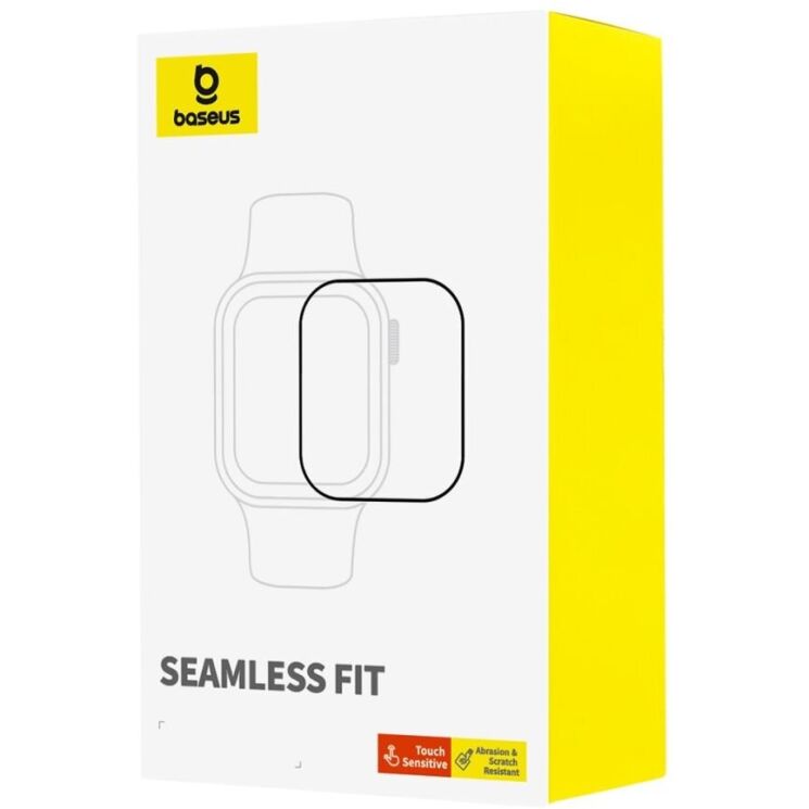 Защитная пленка BASEUS Seamless Fit для Apple Watch 45 mm (7 / 8 / 9 Series) - Black: фото 4 из 5