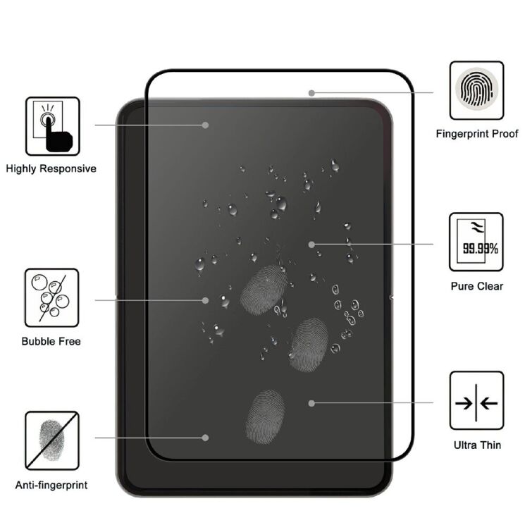 Захисне скло Deexe Full Glue Coverage для iPhone Duo - Black: фото 2 з 4