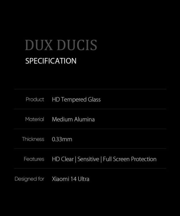 Защитное стекло DUX DUCIS 3D Curved Full Glue для Xiaomi 14 Ultra - Black: фото 10 из 12